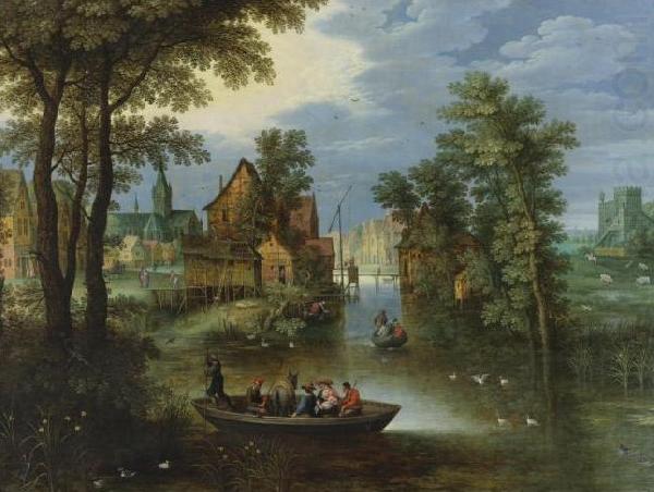 Marten Rijckaert River landscape with religious theme Flight into Egypt china oil painting image